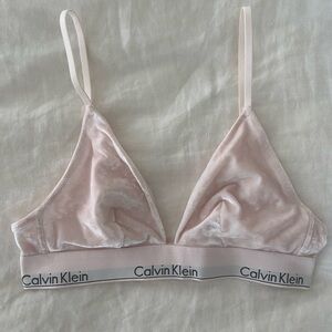 Calvin Klein Light Pink Velvet Bralette